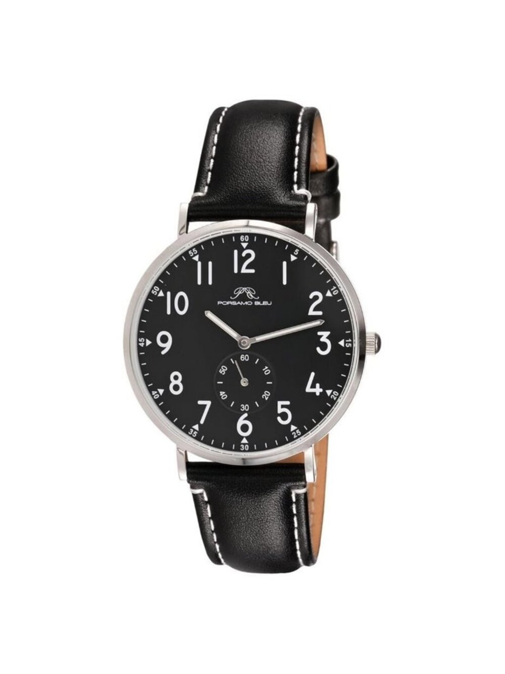NWT Porsamo Bleu Rowan Quartz Black Dial Men's Watch